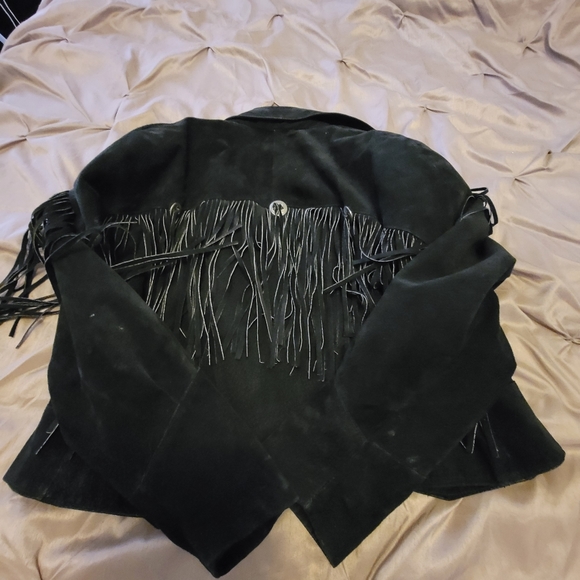 Pelle Milano leather suede fringe jacket - Picture 6 of 7